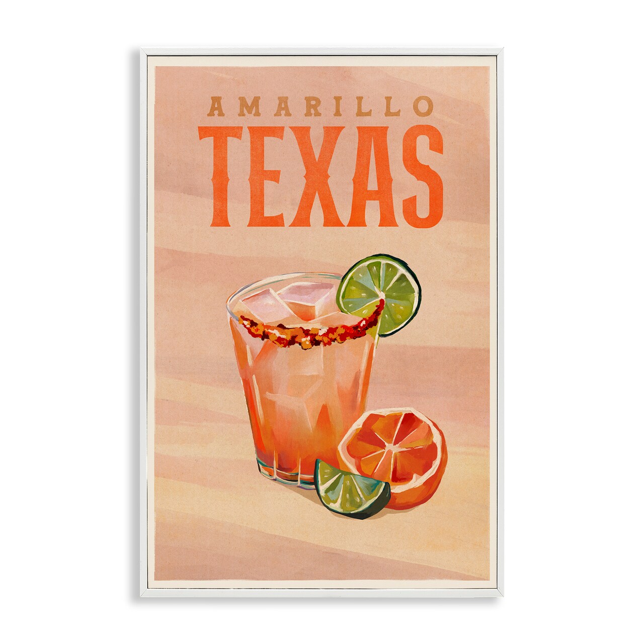 Stupell Industries Amarillo Texas Cocktail Framed Giclee Wall Art Design by The Whiskey Ginger